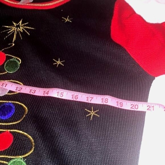 Holiday Time Believe Christmas Sweater Red & Black L/G(12-14) Acrylic Long Sleev - Picture 6 of 7